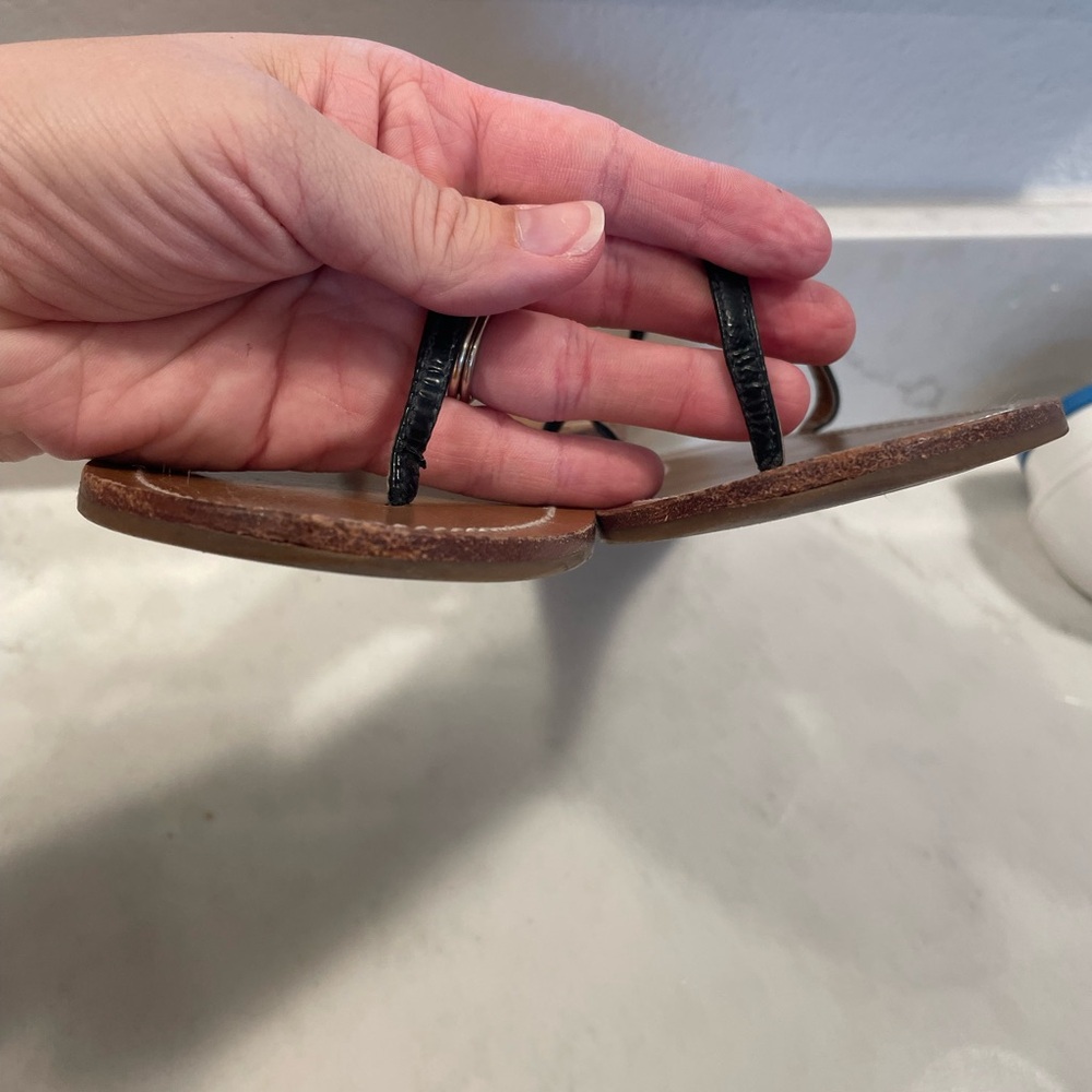 Tory Burch Black and Tan Sandals - Picture 3 of 10